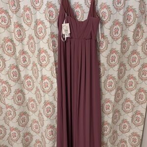 David’s Bridal Long Georgette V-Neck Dress